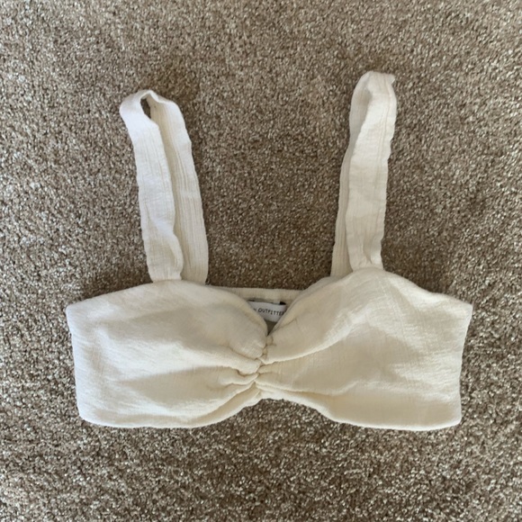 Urban Outfitters White Cropped Cinched Middle - Picture 3 of 7